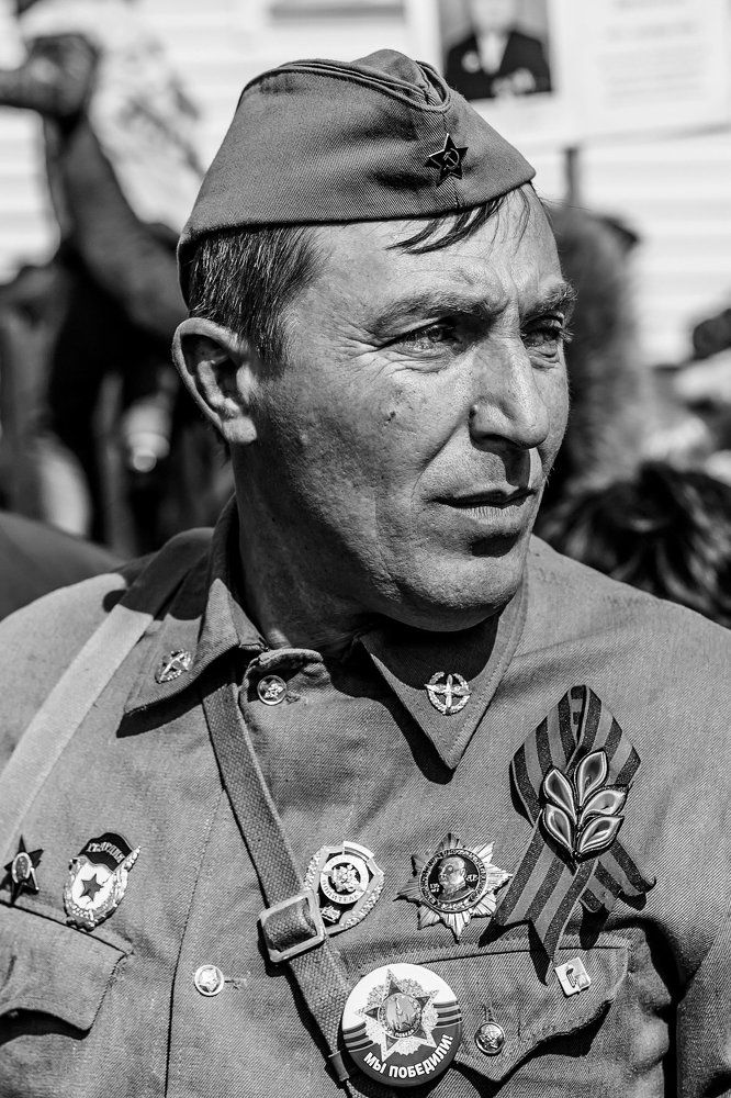 На параде...