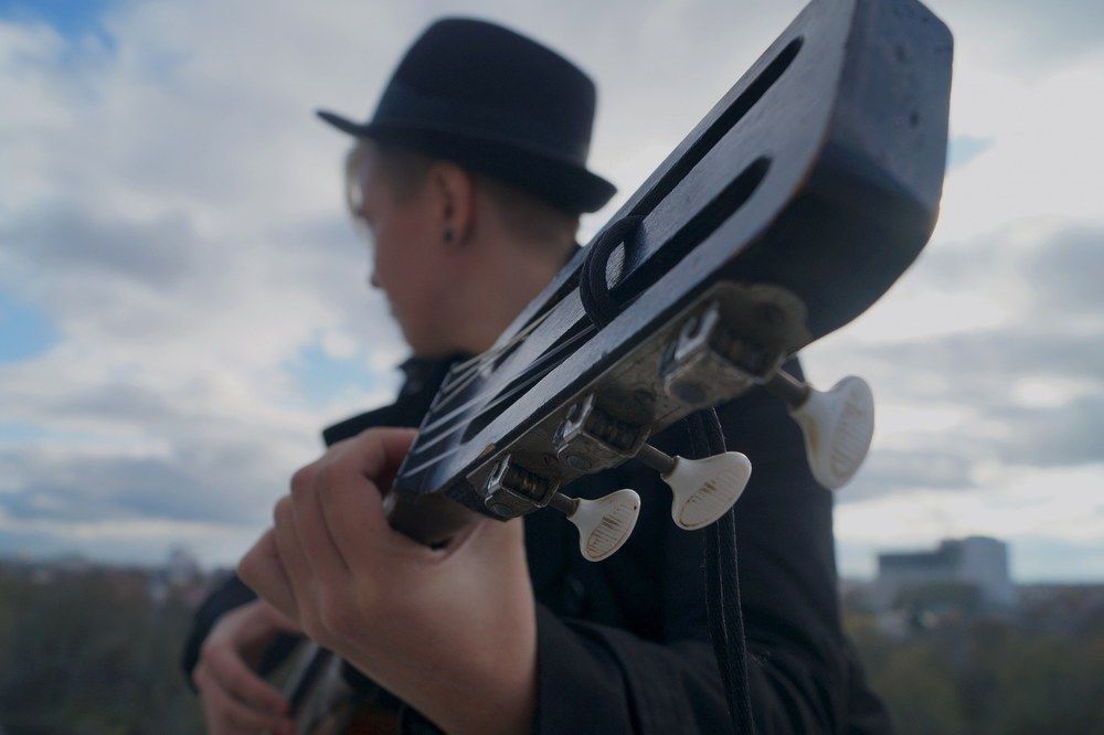 Autumn guitar player