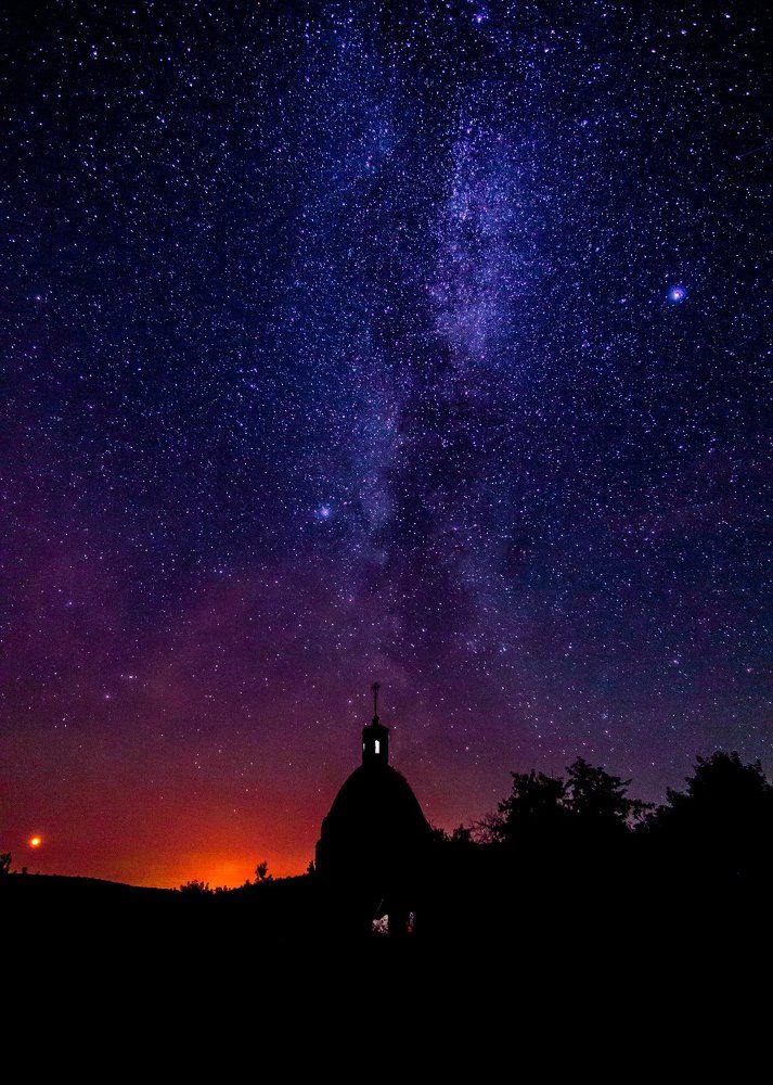 Sky over abandoned church