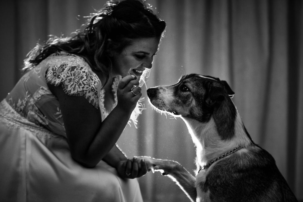 Bride with her dog