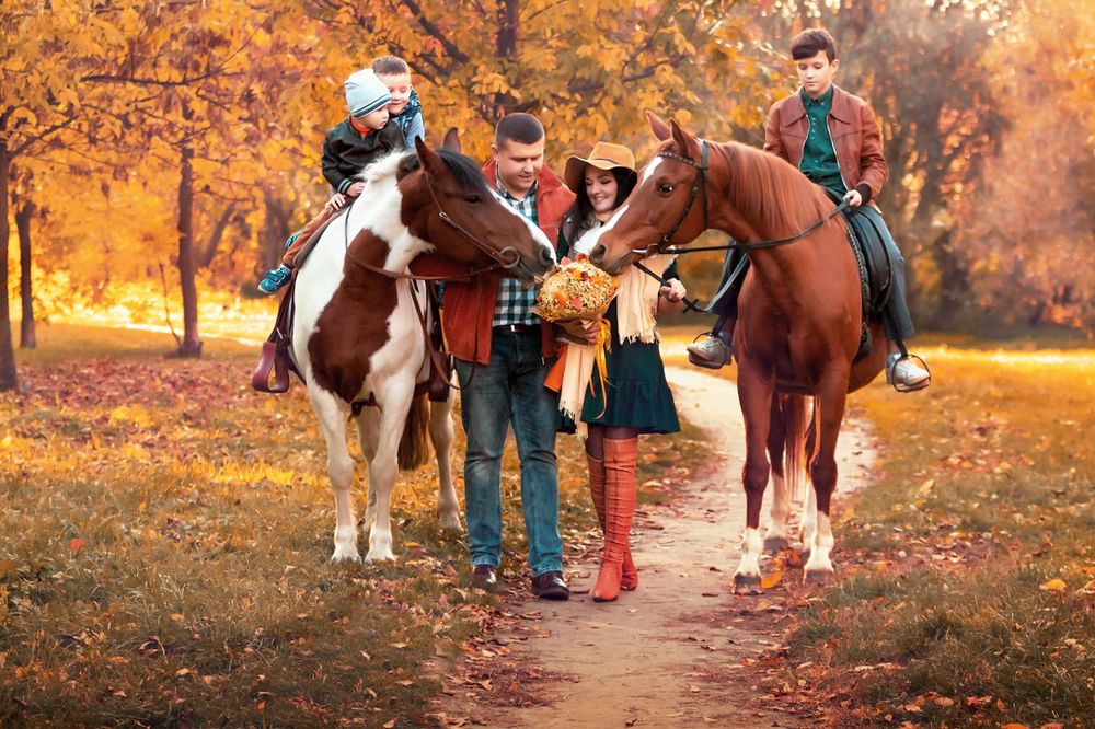 Осенняя прогулка с лошадьми