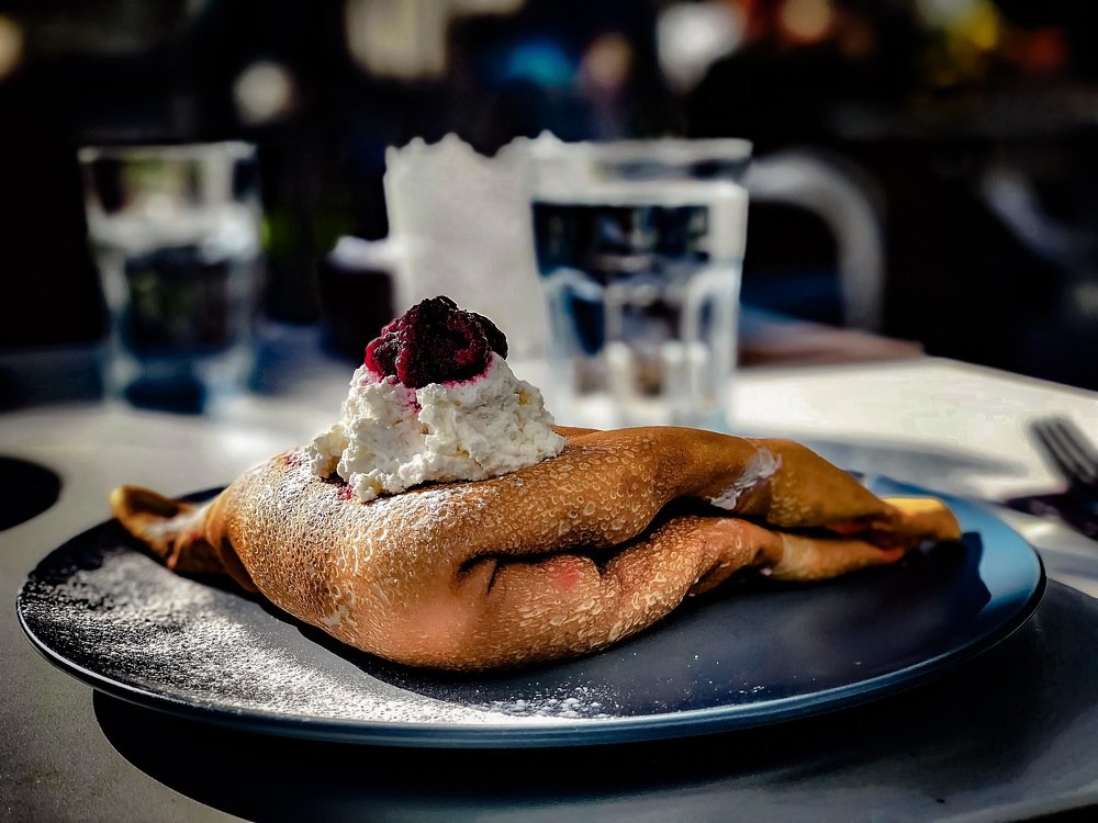 Mountain with strawberry