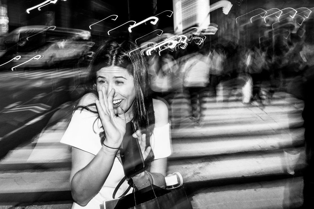 Joy and Shyness in Time Square/ Manhattan