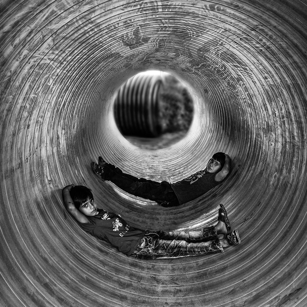 twin brothers playing