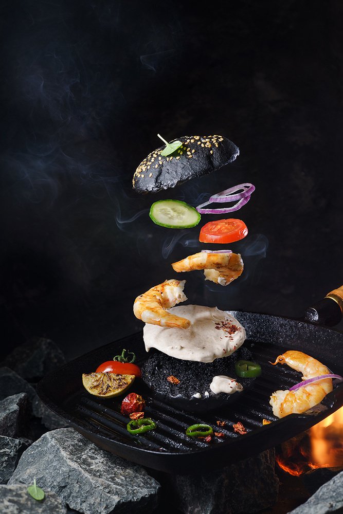 Бургер с креветками