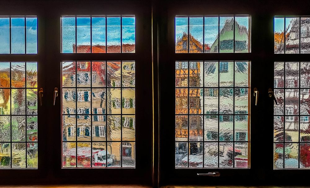 Medieval facades from the window