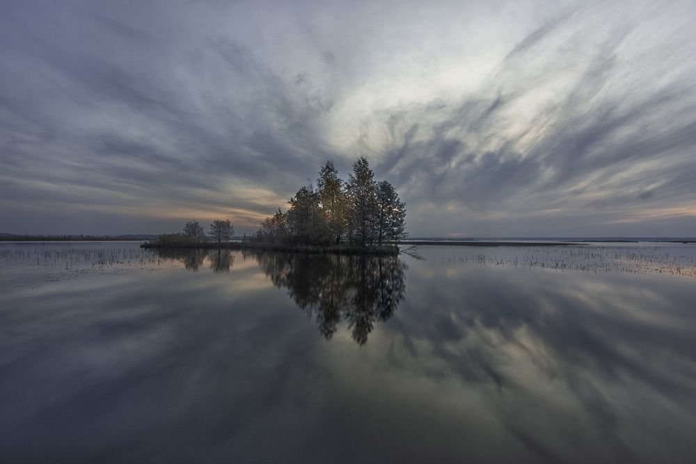 October dawn on a quiet lake
