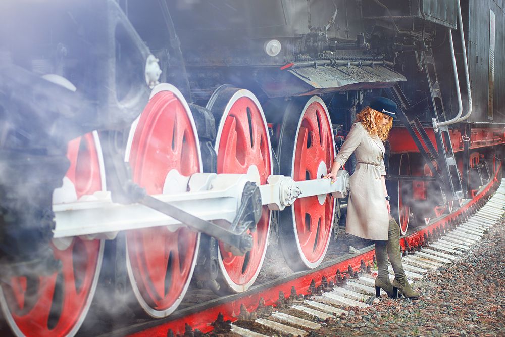 На станции.