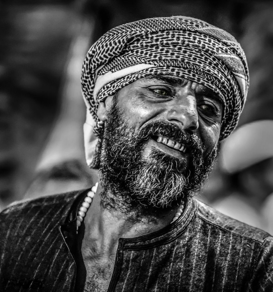 The smile of a ascetic man