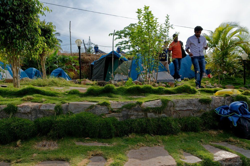 Tents at a picnic spot