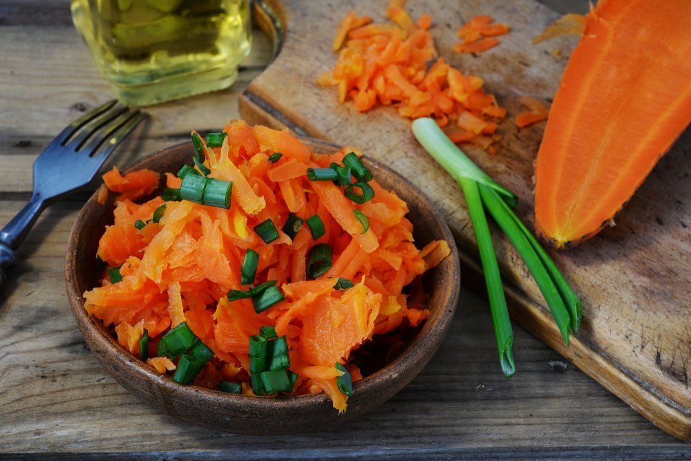 healthy vegan food: boiled carrots