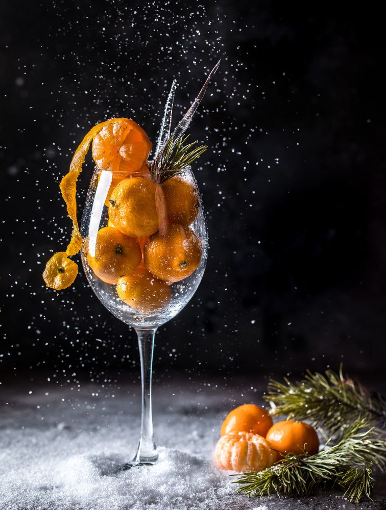 Мандарины в снегу