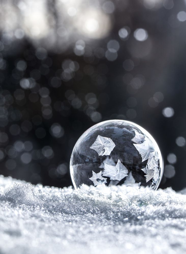 Замороженный мыльный пузырь, frozen soap bubble