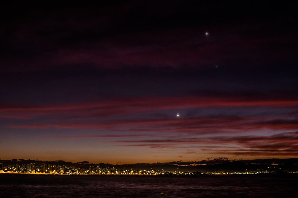 Venus, Jupiter and Moon