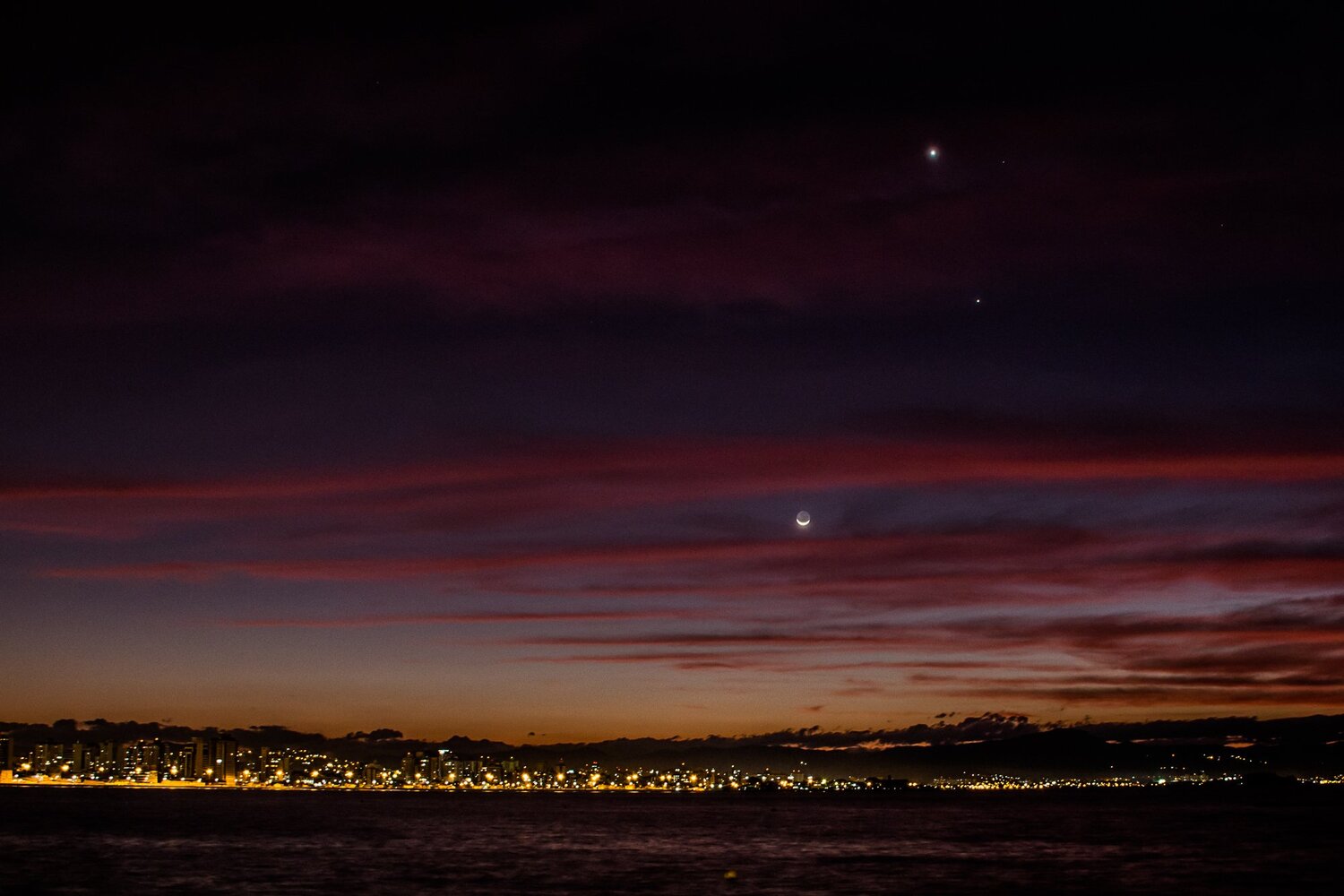 Venus, Jupiter and Moon