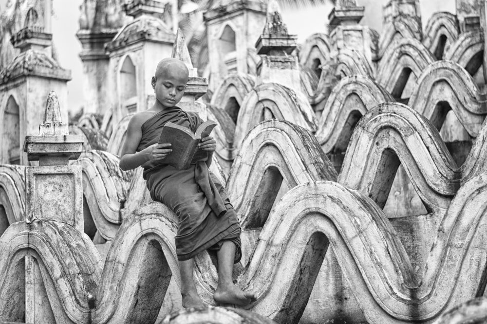 the little monk reading book
