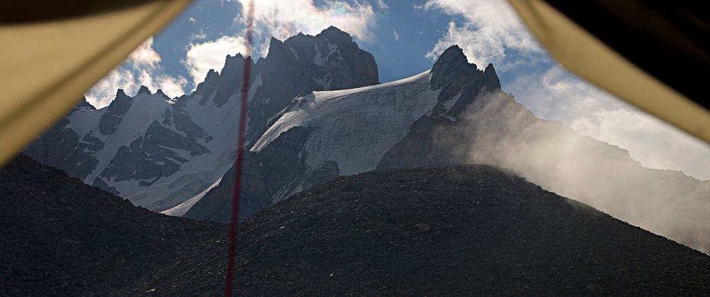 Morning from a tent