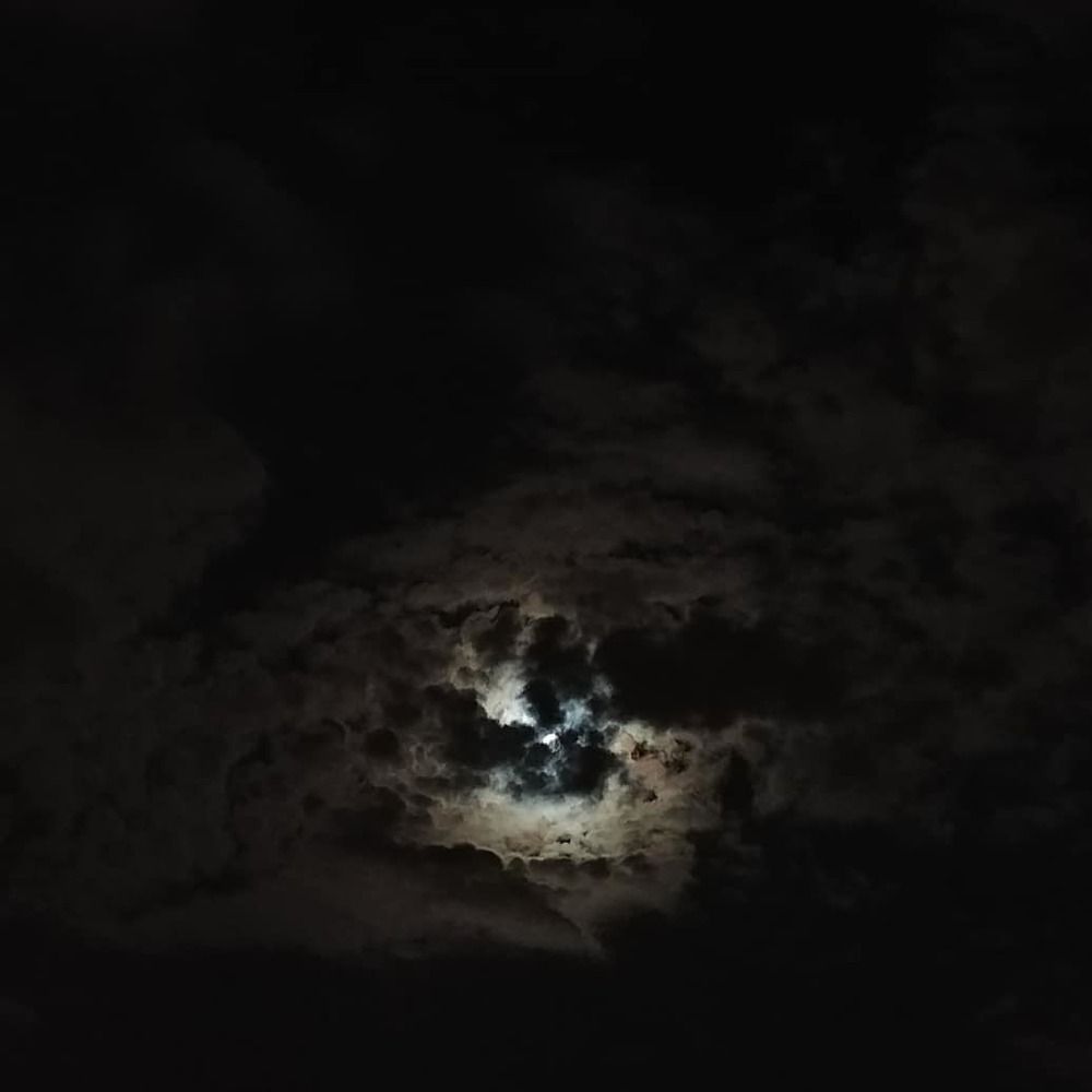 Moon drown in the clouds