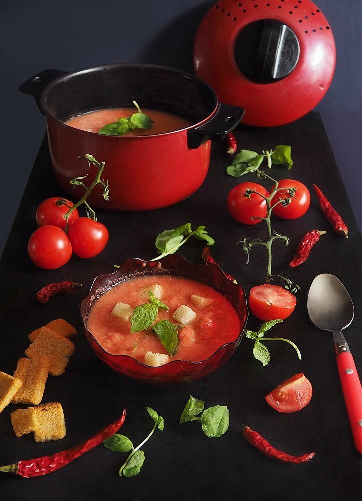 Гаспачо с сухариками