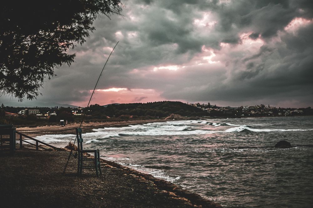 Darkened skies fishing