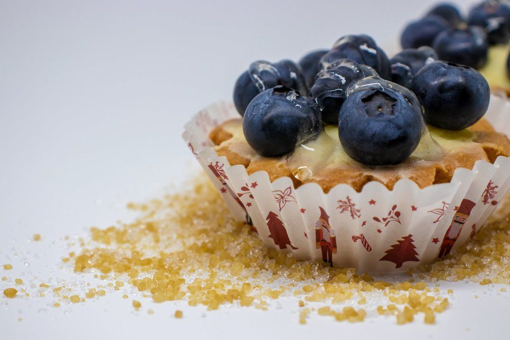 Blueberry tarts.