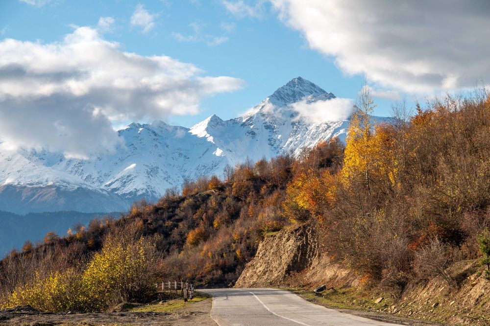 on the road in Svanetia, Georgia