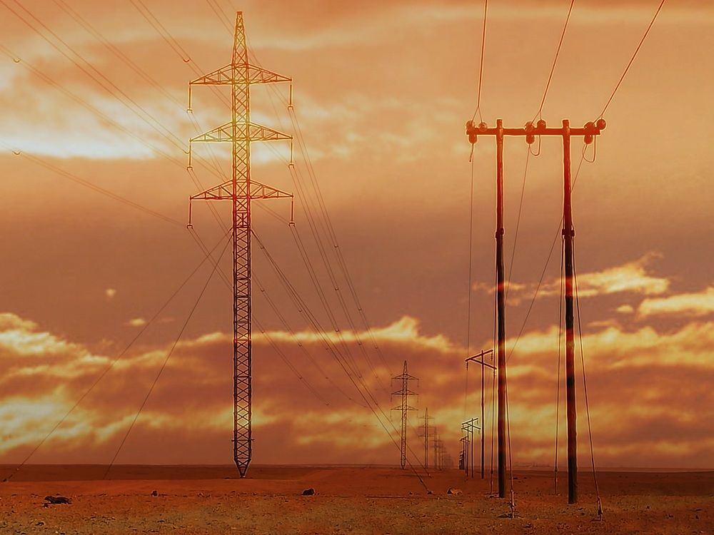 Power line sunset