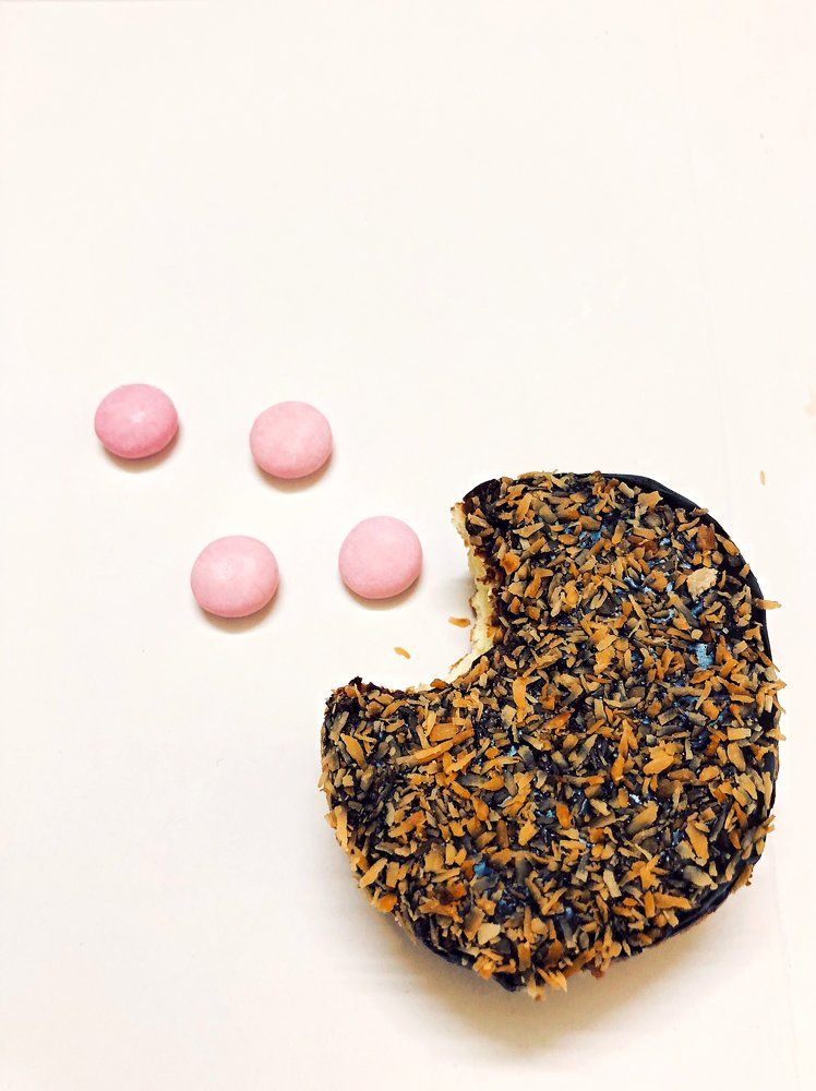 Chocolate cake and candy