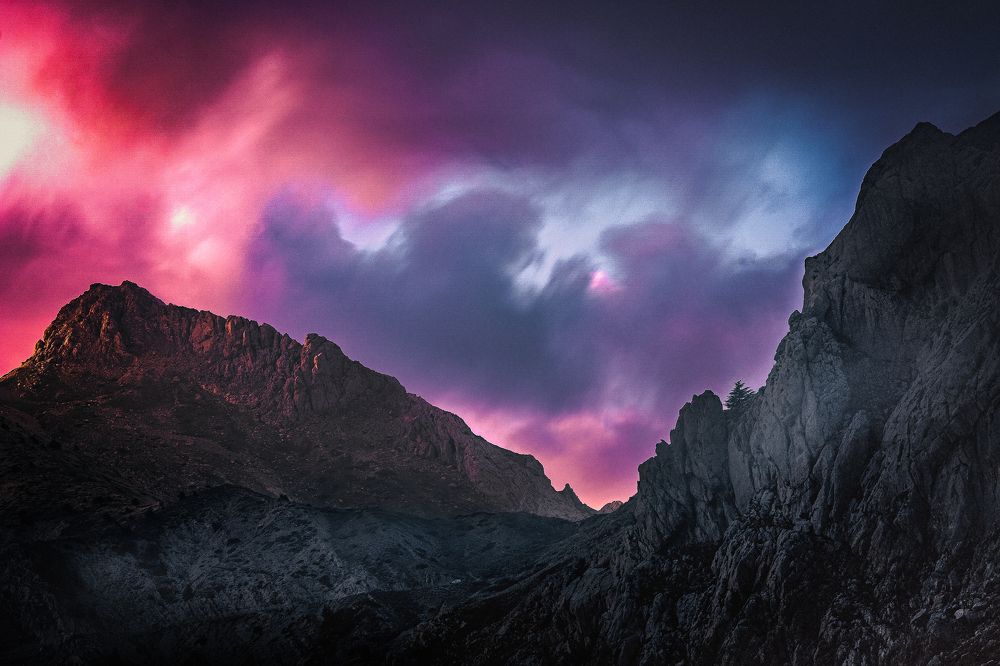 sunset at the mountains