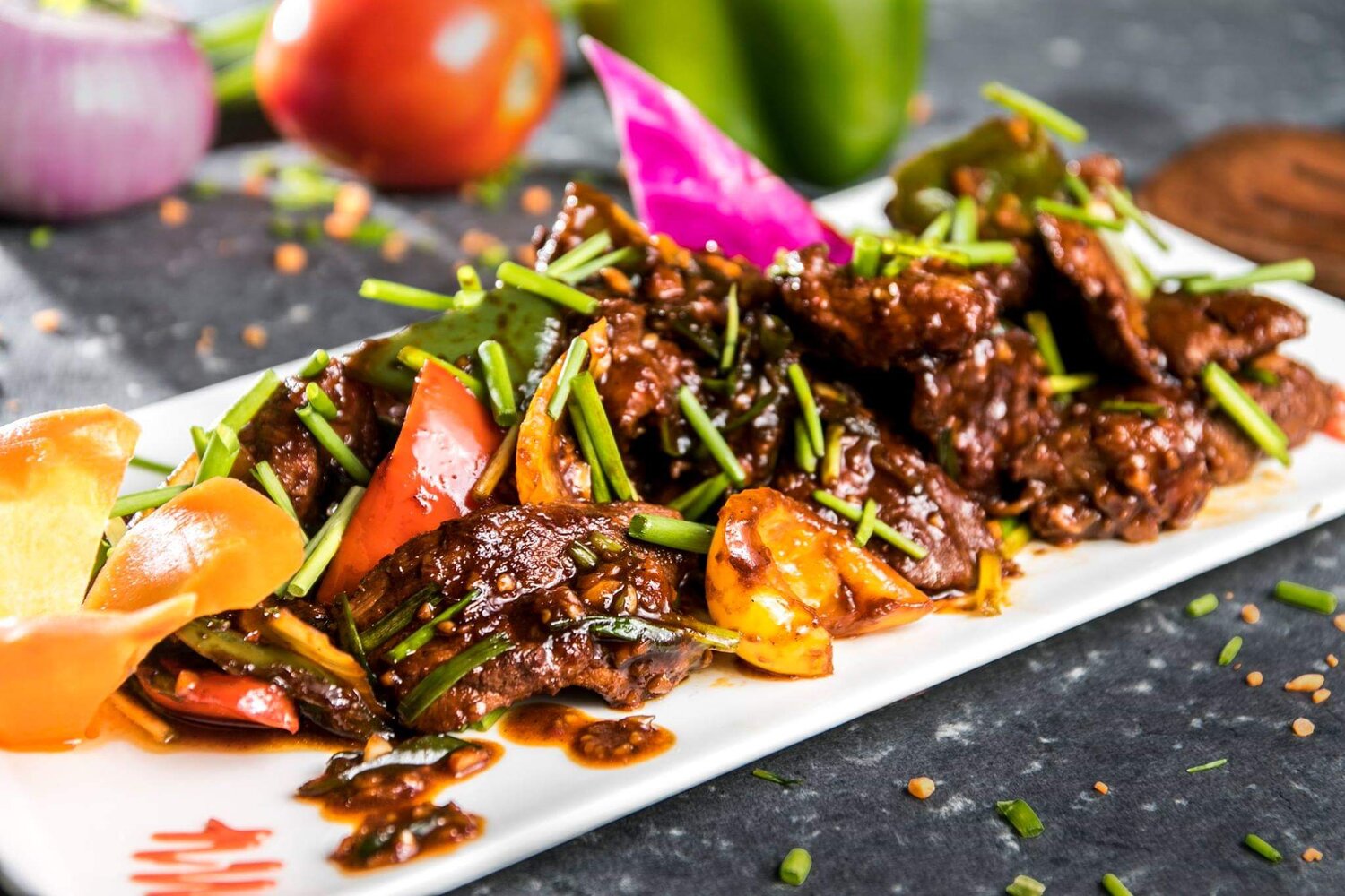 Chilli pork with hot sauce