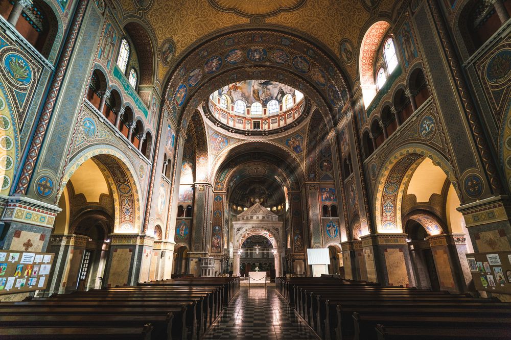 Interior of the Votive cathedral, Szeged, Hungary