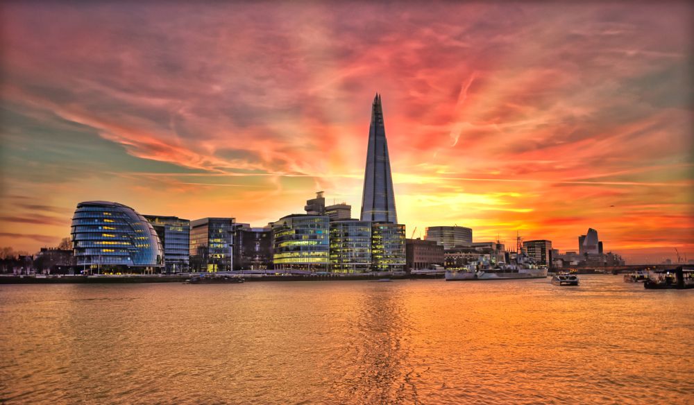 закат на Темзе
