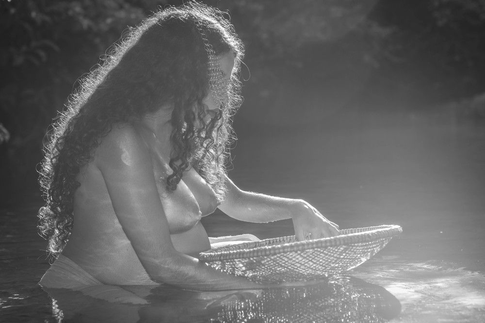 Wisla in the water against light