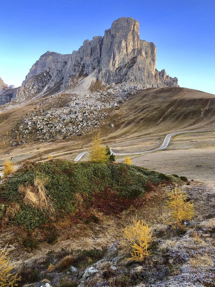 Freezing morning in Dolomites.