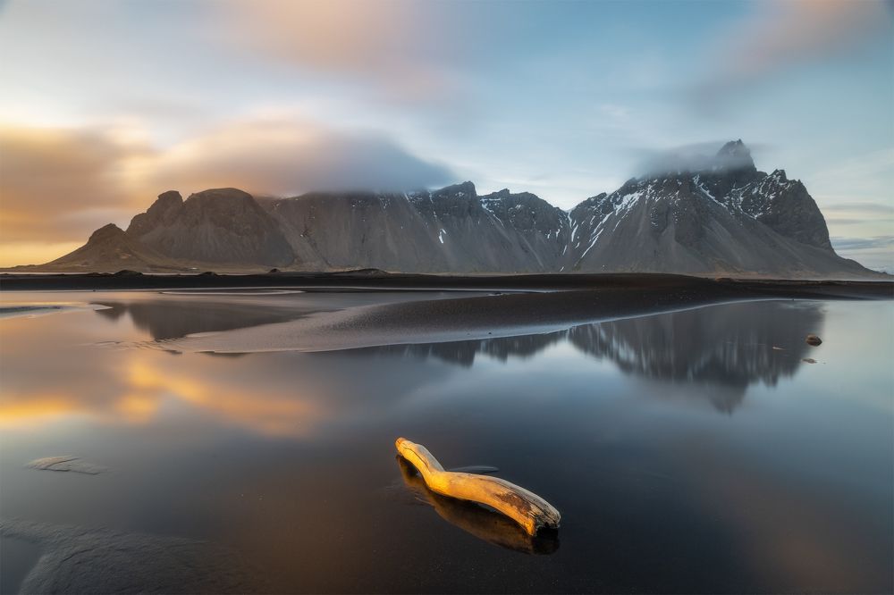 Sunset. Vestrahorn. Iceland.