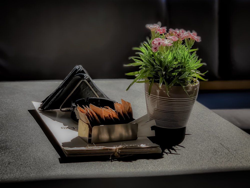 Still life with flowers and sugar