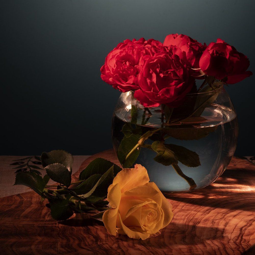 Букет и роза