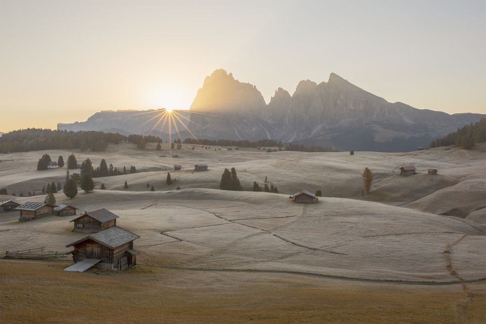 Frozen morning in Dolomites.