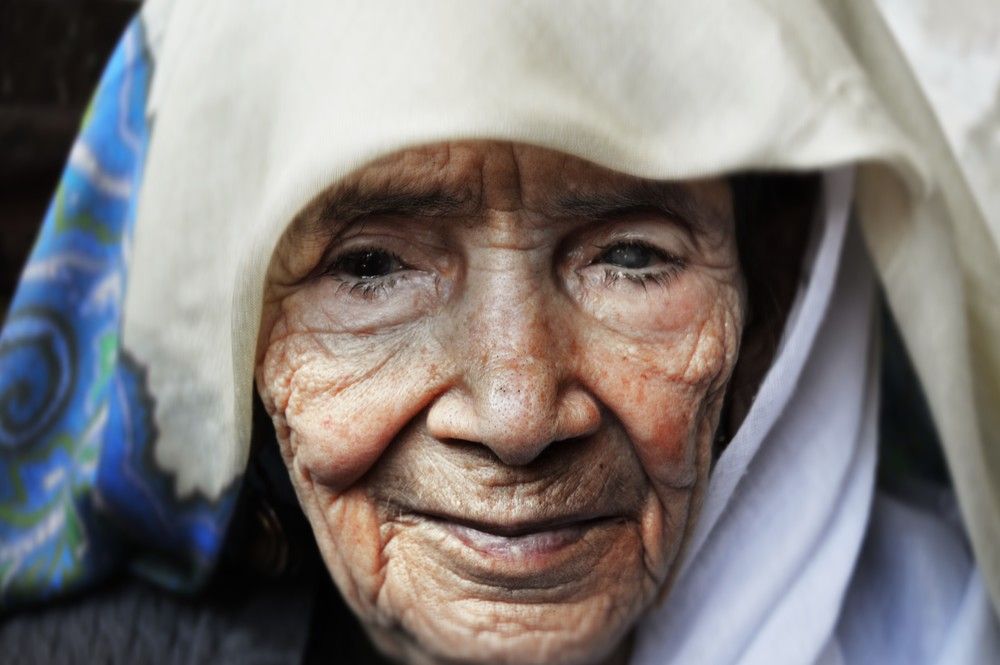 grandma with pearl eye