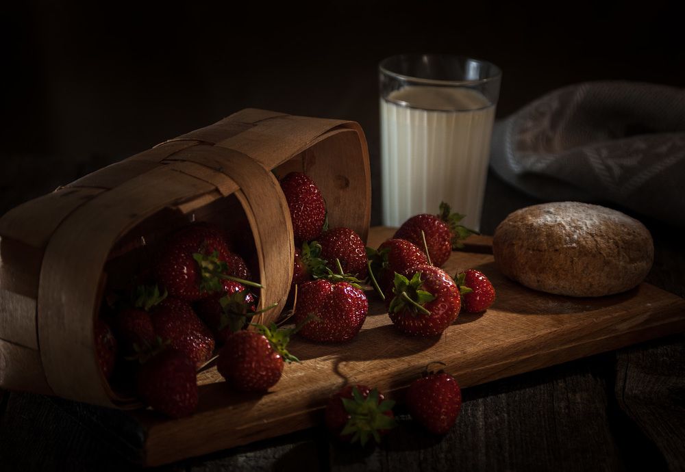 клубника вечером