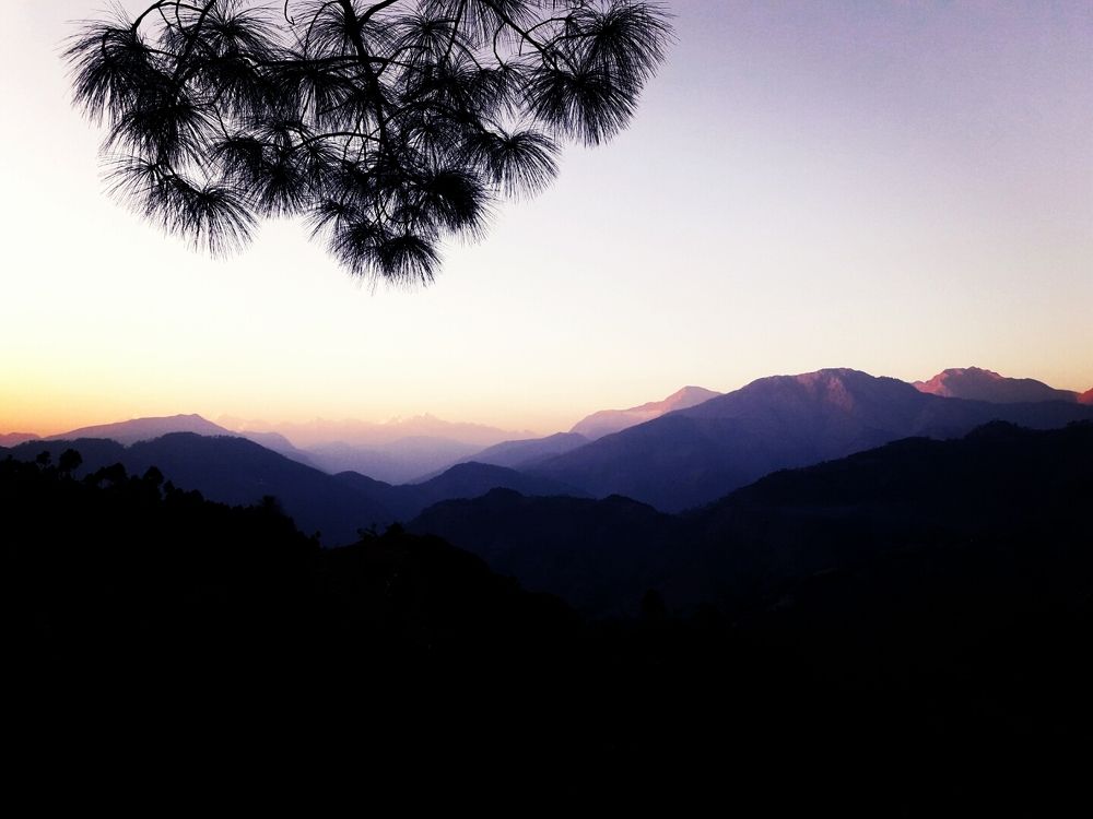 Hills and sunset