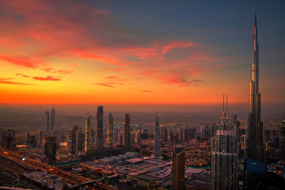 The fire Sky over Dubai