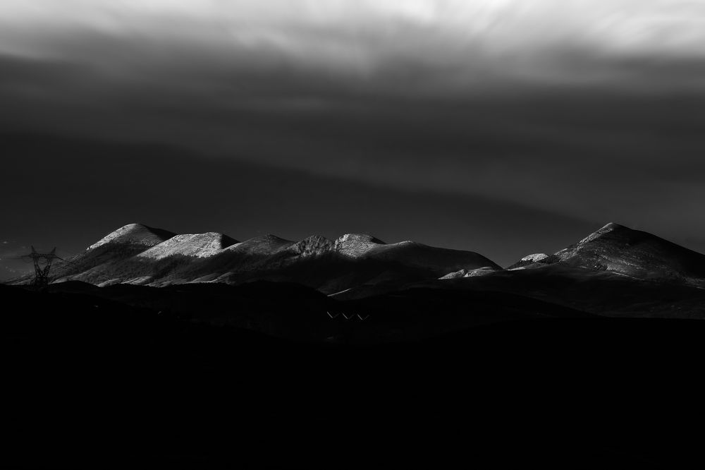 spot light at the mountains