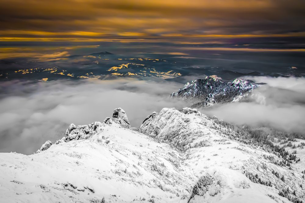 Sunset above the clouds...