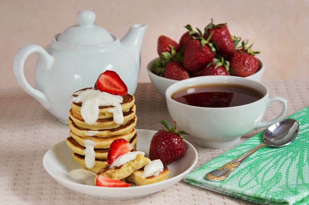 Оладушки с клубникой