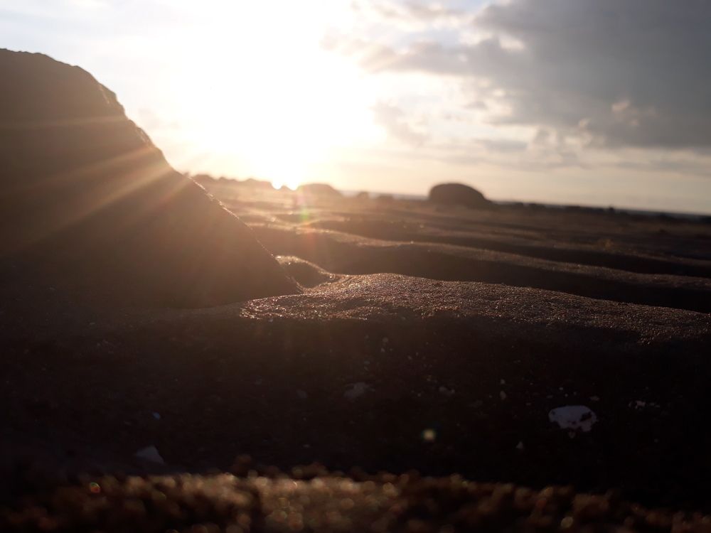Waves, Sand, and Sunset