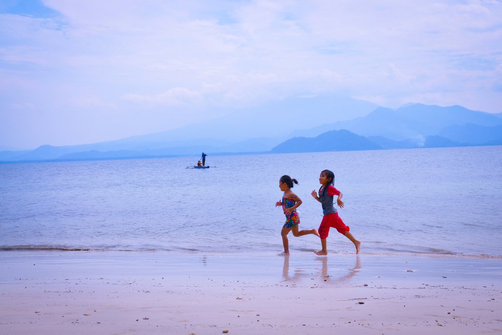 Children Play on Beach