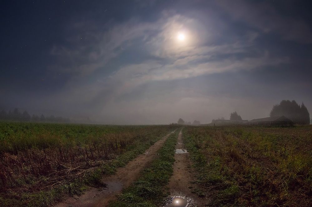 про туман, "лунную" дорожку и лунную ночь