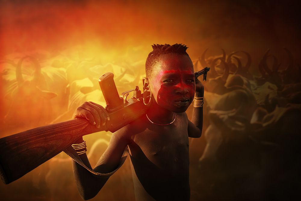 Boy from Mursi tribe