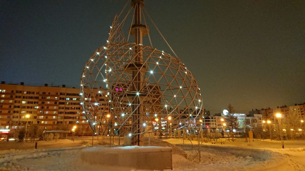 Город зимней ночью
